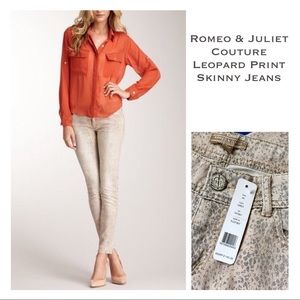 ROMEO&JULIET COUTURE NWT Leopard Print ankle Length Skinny Jeans Size 24